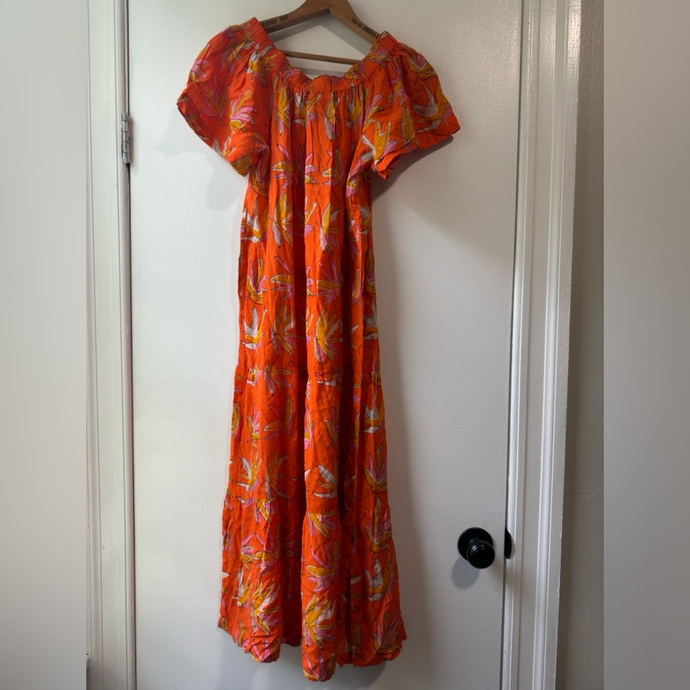 Oliphant Off The Shoulder Tiered Maxi Dress Size Medium - Picture 7 of 10